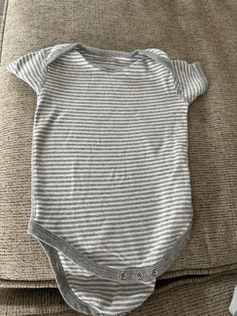 Gray Striped Baby One-Piece Bodysuit